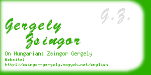 gergely zsingor business card